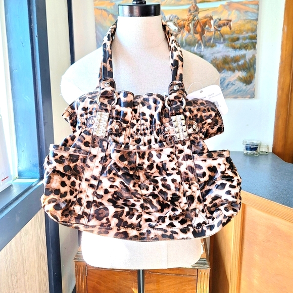 Kathy Van Zeeland "Finders Keepers Belt Shopper" Leopard Shoulder Bag H54810,NWT - Picture 1 of 16